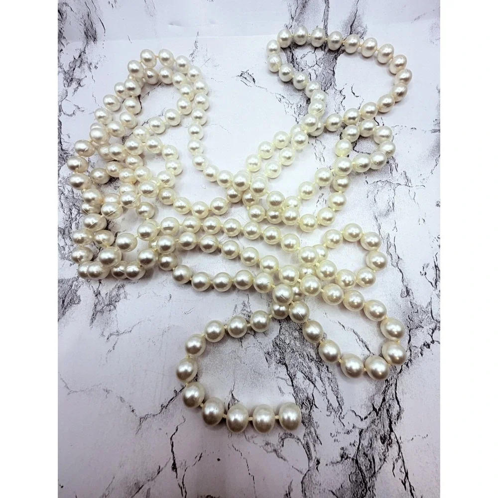New 80‎ Inch Faux Pearl Bead Strand 9.5mm Cream Jewelry Making Craft Supply